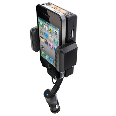 Telefoonhouder + FM Transmitter sigarettenaansteker universeel