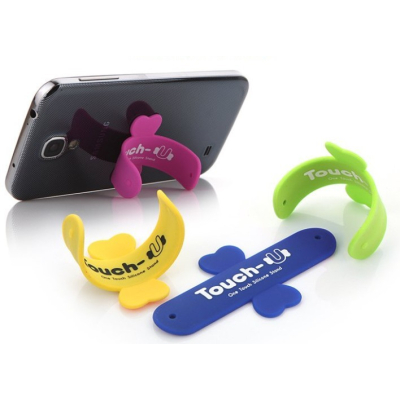 Universele siliconen one touch flip standaard wit