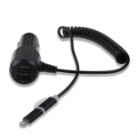 Duo USB autolader met micro USB en Lightning kabel